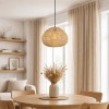 Suspensie Espoo, metal, ratan, bej, 1XE27, D.40 cm, MILD000222-UN
