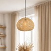 Suspensie Espoo, metal, ratan, bej, 1XE27, D.40 cm, MILD000222-UN