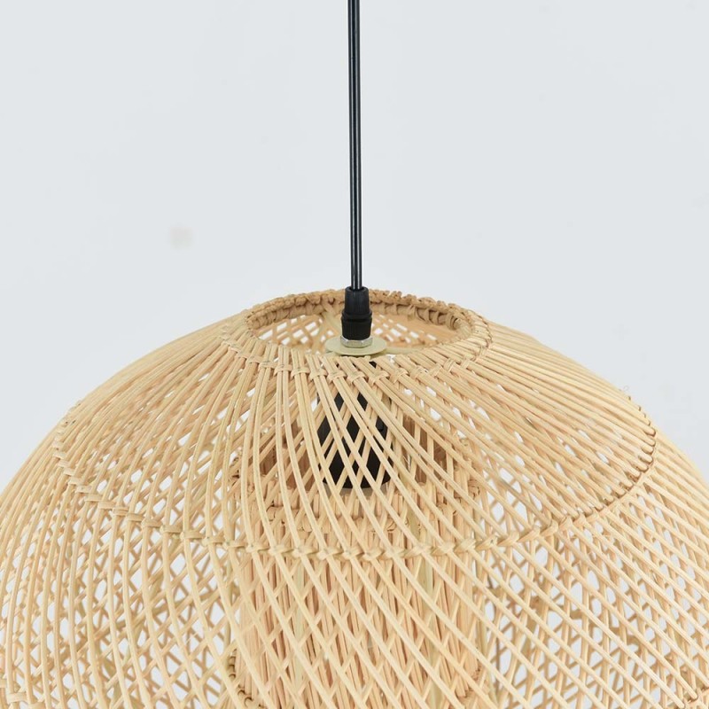Suspensie Espoo, metal, ratan, bej, 1XE27, D.40 cm, MILD000222-UN