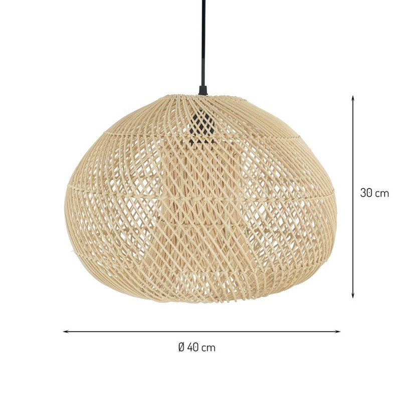 Suspensie Espoo, metal, ratan, bej, 1XE27, D.40 cm, MILD000222-UN