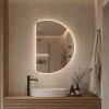 Oglinda de perete cu iluminare Osuna, sticla, H.90 cm, MILD000227-UN