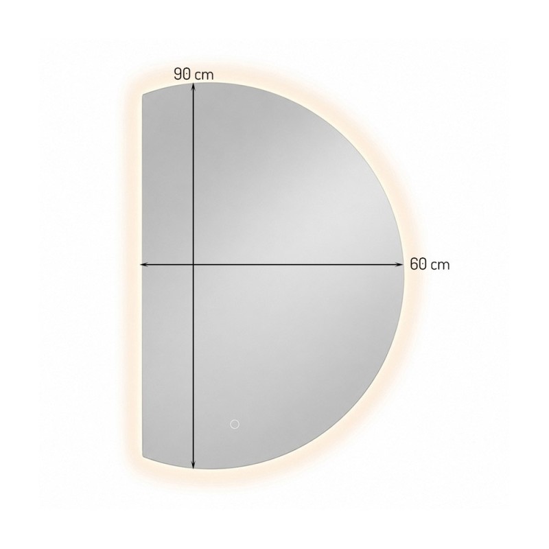 Oglinda de perete cu iluminare Osuna, sticla, H.90 cm, MILD000227-UN