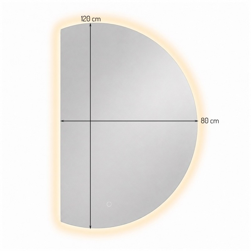Oglinda de perete cu iluminare Osuna, sticla, H.120 cm, MILD000228-UN