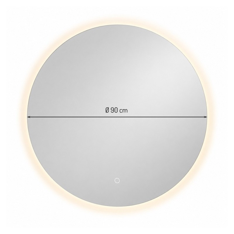 Oglinda de perete cu iluminare Colmar, sticla, argintiu, H.90 cm, MILD000231-UN