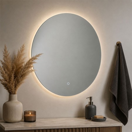 Oglinda de perete cu iluminare Colmar, sticla, argintiu, H.100 cm, MILD000232-UN