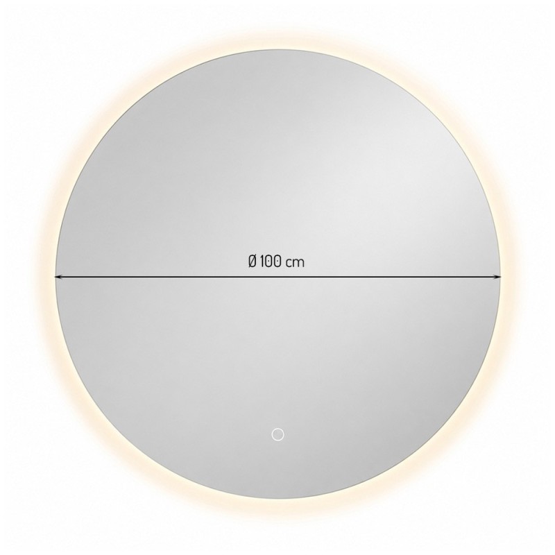 Oglinda de perete cu iluminare Colmar, sticla, argintiu, H.100 cm, MILD000232-UN