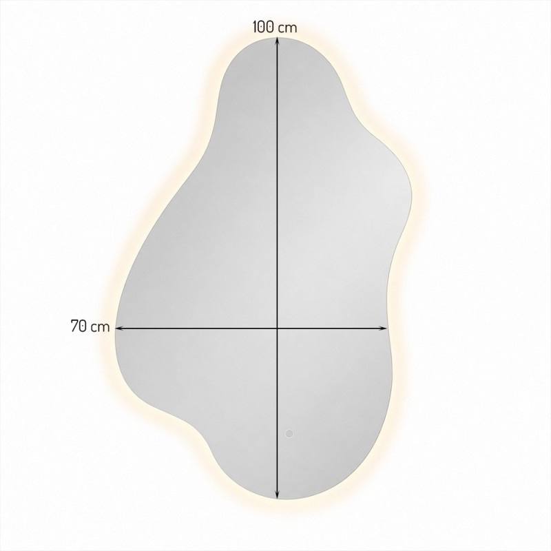 Oglinda de perete cu iluminare Cervo, sticla, H.100 cm, MILD000233-UN