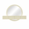 Masa de toaleta suspendata si iluminata Laren, MDF, sticla, bej, L.140 cm,  MILD000234-BG