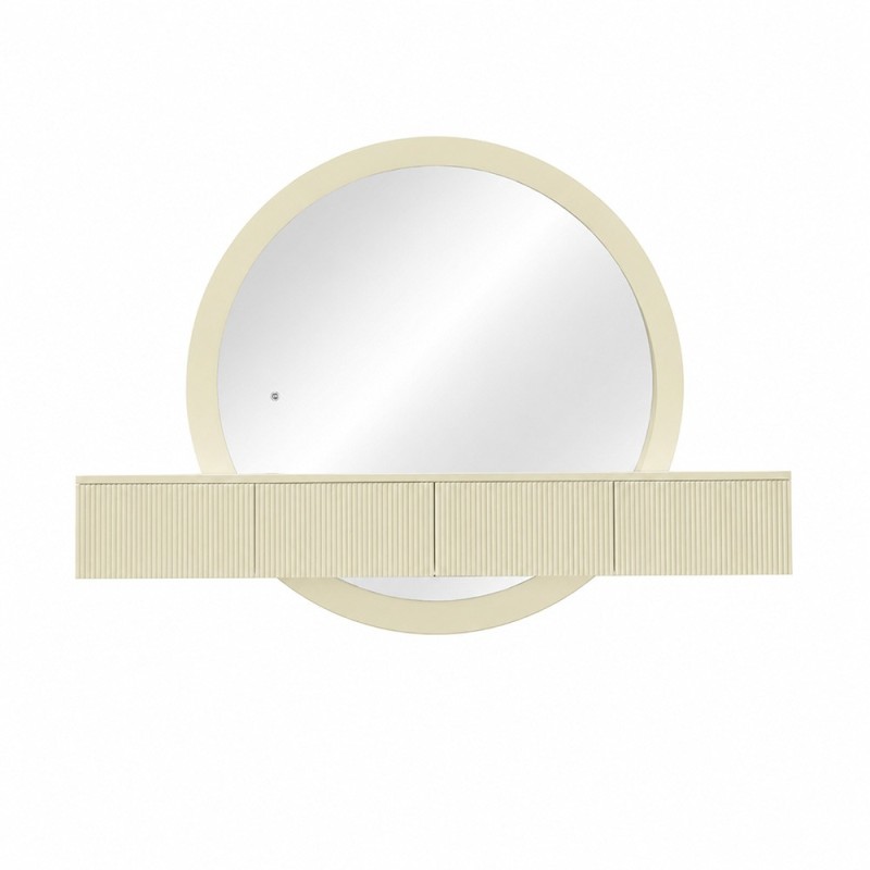 Masa de toaleta suspendata si iluminata Laren, MDF, sticla, bej, L.140 cm,  MILD000234-BG