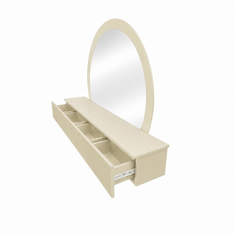 Masa de toaleta suspendata si iluminata Laren, MDF, sticla, bej, L.140 cm,  MILD000234-BG