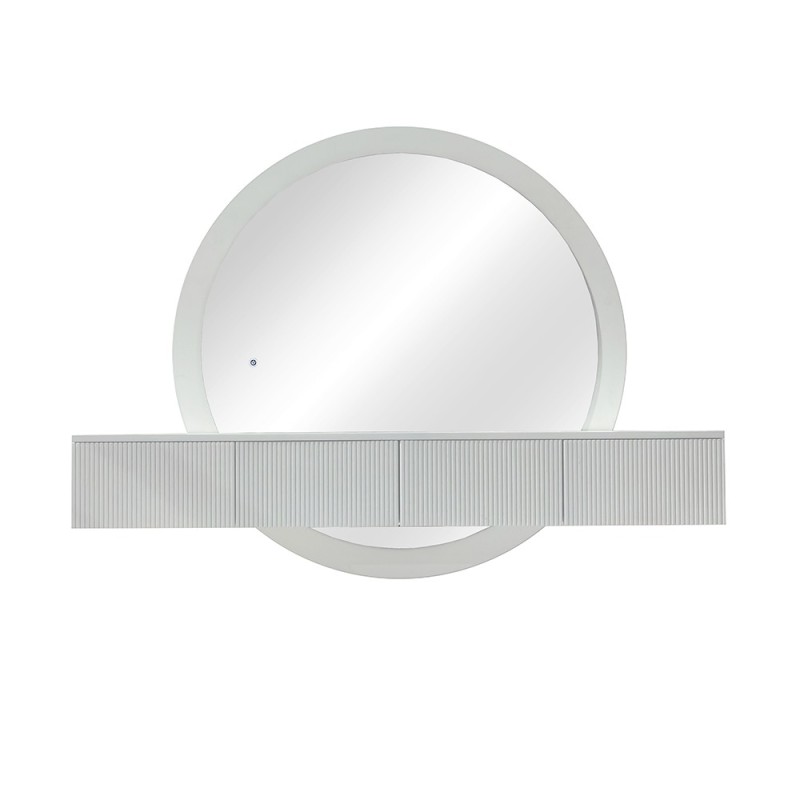 Masa de toaleta suspendata si iluminata Laren, MDF, sticla, alba, L.140 cm,  MILD000234-WH