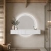 Masa de toaleta suspendata si iluminata Laren, MDF, sticla, alba, L.140 cm,  MILD000234-WH