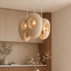 Suspensie Ganja, metal, EPS, aspect piatra, bej, 3XE27, D.49 cm, MILD000236-BG