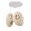 Suspensie Ganja, metal, EPS, aspect piatra, bej, 3XE27, D.49 cm, MILD000236-BG