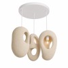 Suspensie Ganja, metal, EPS, aspect piatra, bej, 3XE27, D.49 cm, MILD000236-BG