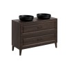 Set mobilier de baie Dorothy Ristretto, MDF, PAL melaminat, stejar ristretto, blat stejar ristretto, L.120 cm, lavoare River, SET-DOR B 120CM UN RIVER
