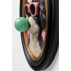 Decoratiune de perete Bubble Dog, MDF, polirasina, negru/roz, H.31 cm, 58671