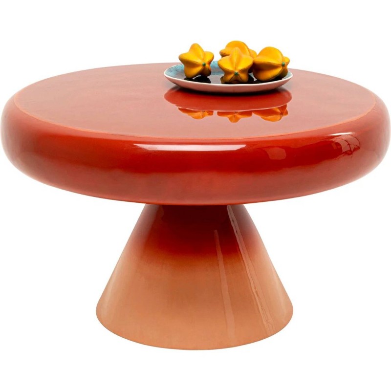 Masuta de cafea Rici, metal, maro/portocaliu, D.60 cm, 70367