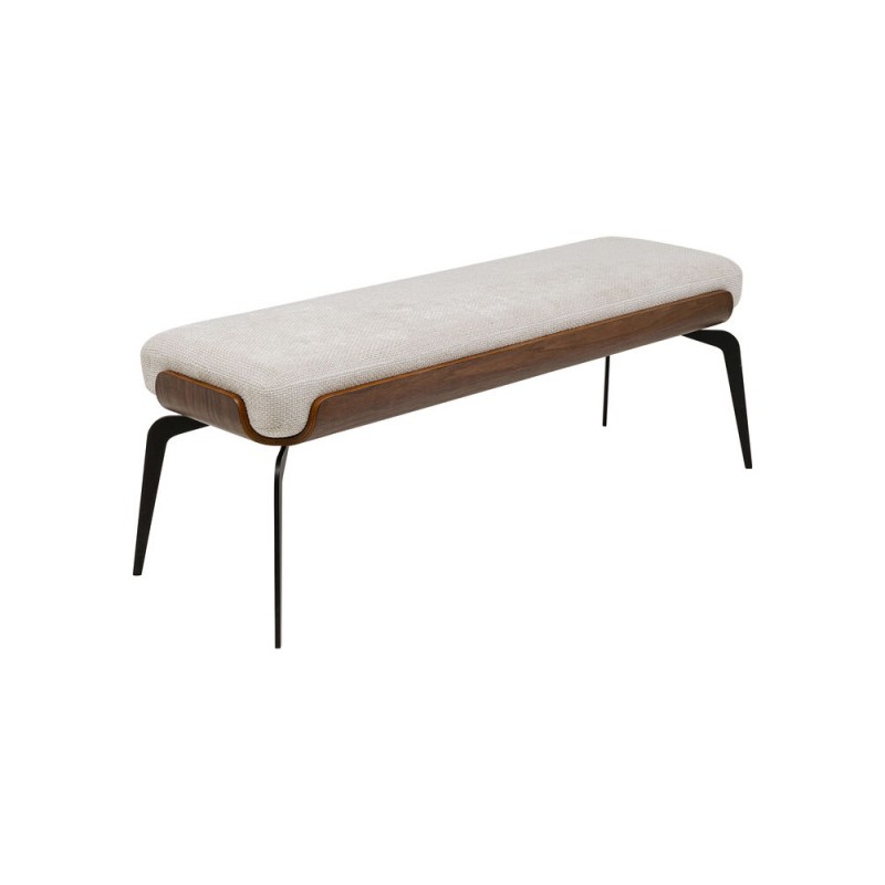 Bancheta Marc, metal, poliester, bej, L.140 cm, 70528