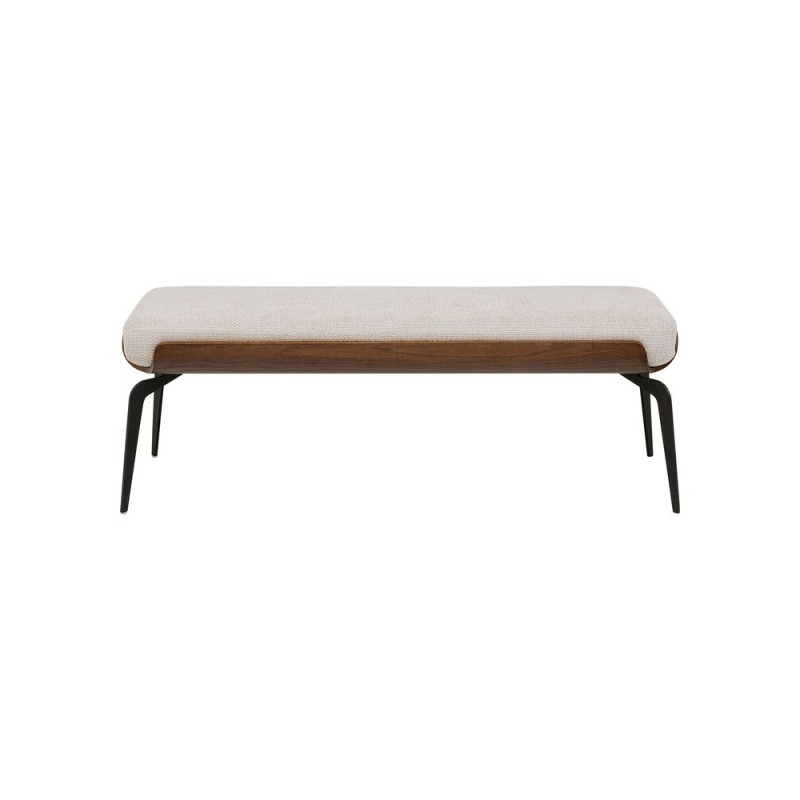 Bancheta Marc, metal, poliester, bej, L.140 cm, 70528