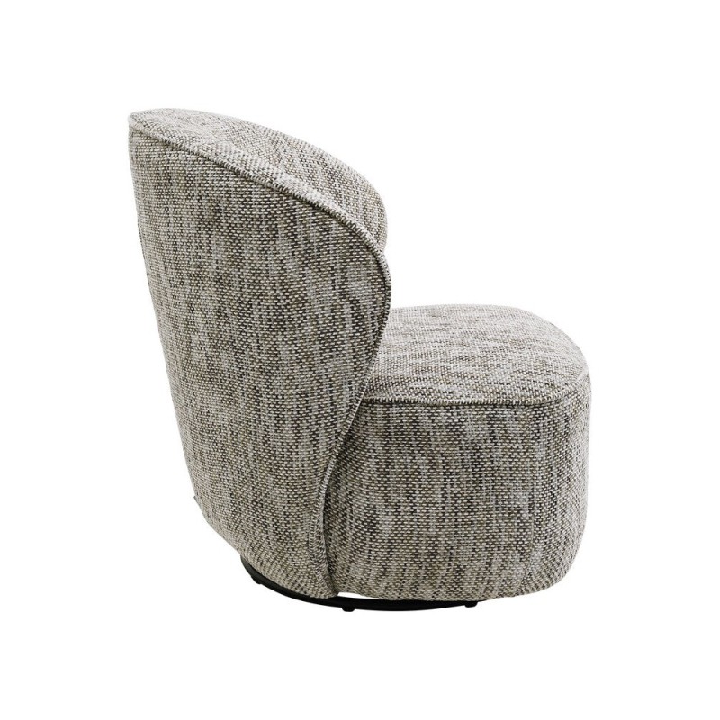 Fotoliu rotativ Ellie, metal, poliester, gri, H.81 cm, 70546