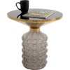 Masuta laterala Lola, metal, sticla, gri/aurie, D.50 cm, 70647