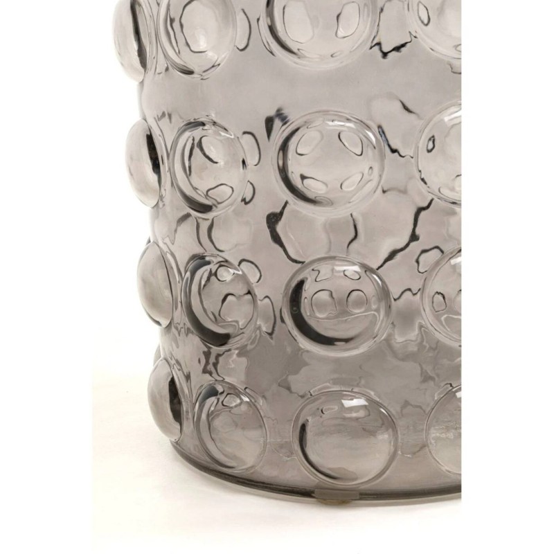 Masuta laterala Lola, metal, sticla, gri/aurie, D.50 cm, 70647