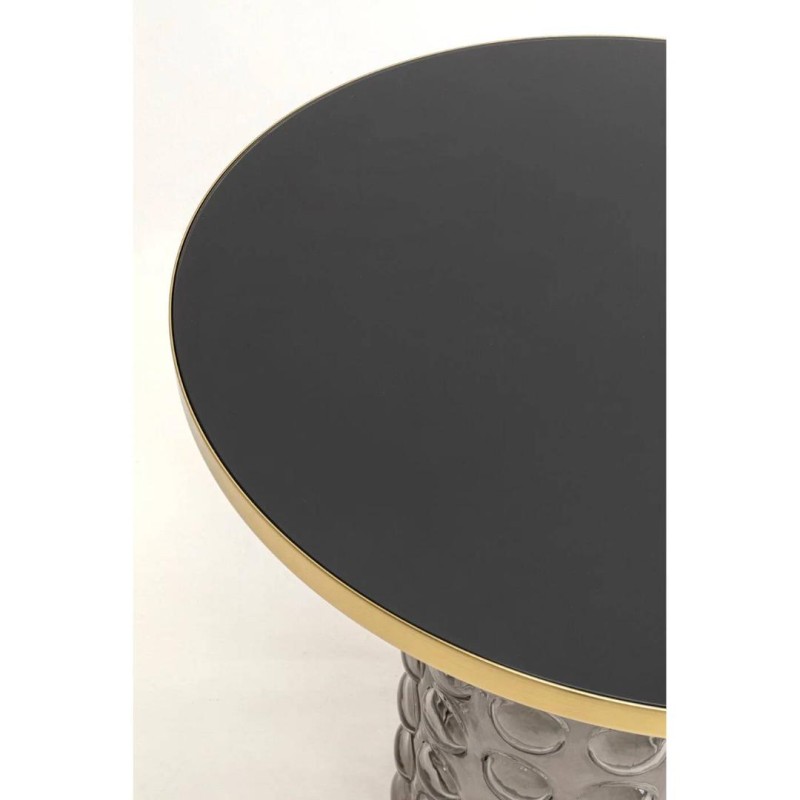 Masuta laterala Lola, metal, sticla, gri/aurie, D.50 cm, 70647
