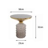 Masuta laterala Lola, metal, sticla, gri/aurie, D.50 cm, 70647