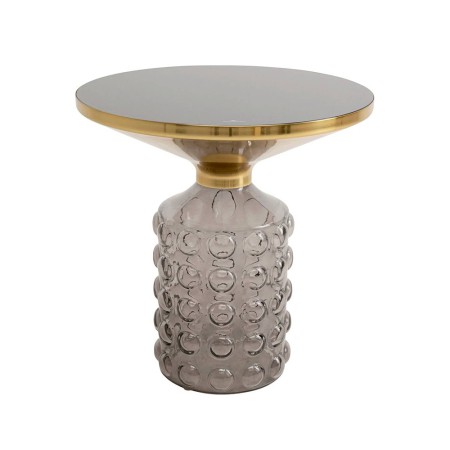 Masuta laterala Lola, metal, sticla, gri/aurie, D.50 cm, 70647