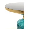 Masuta laterala Lola, metal, sticla, albastra/aurie, D.50 cm, 70648
