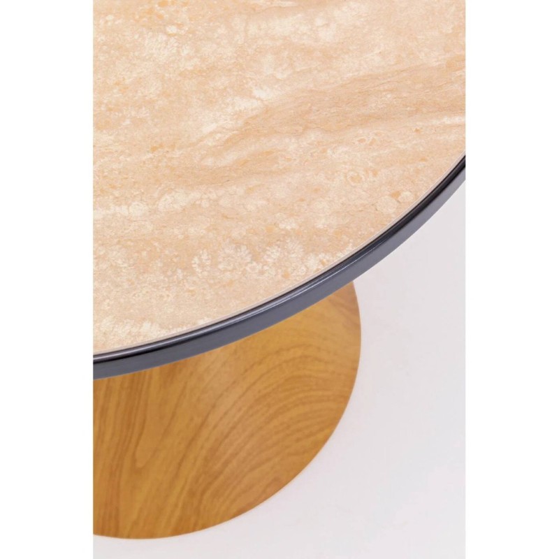 Masuta laterala Cono, metal, MDF, ceramica, natural, D.50 cm, 70658