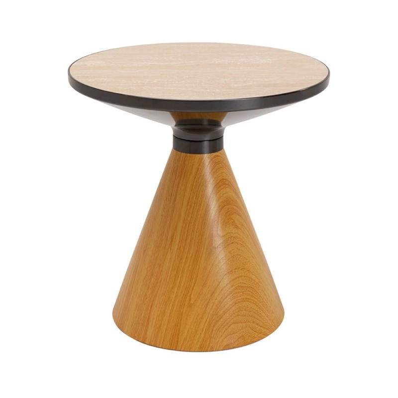 Masuta laterala Cono, metal, MDF, ceramica, natural, D.50 cm, 70658