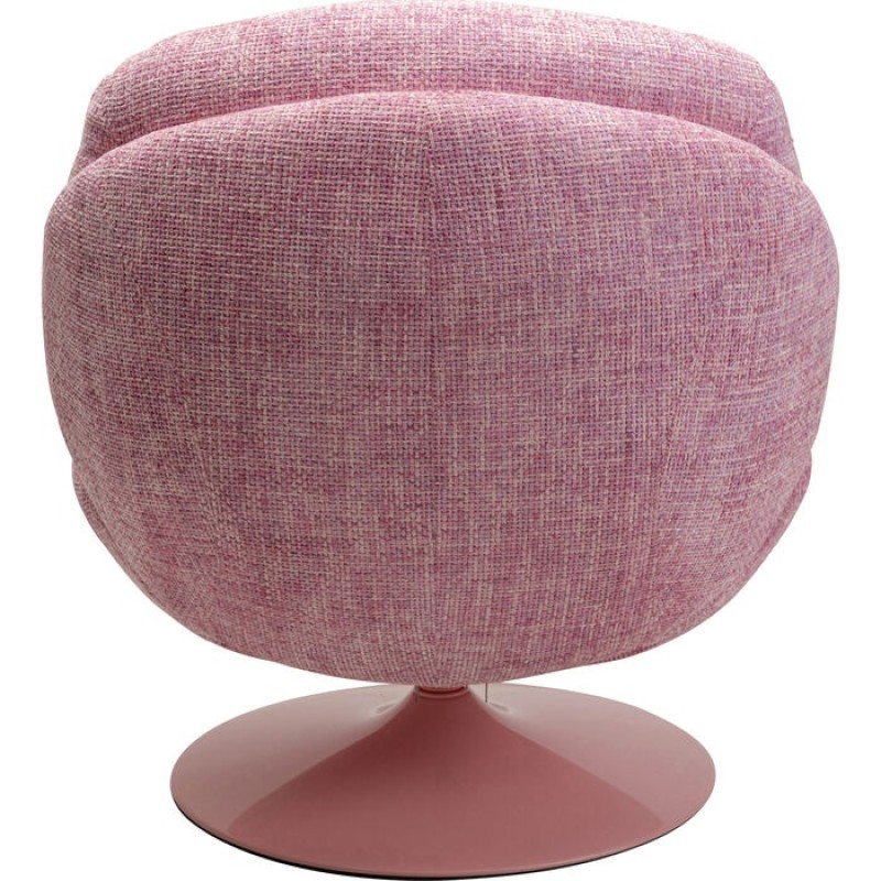 Fotoliu rotativ Cosy, metal, poliester, roz, H.84 cm, 70669