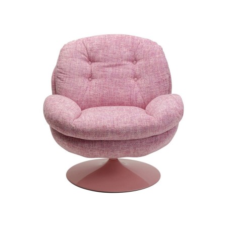 Fotoliu rotativ Cosy, metal, poliester, roz, H.84 cm, 70669