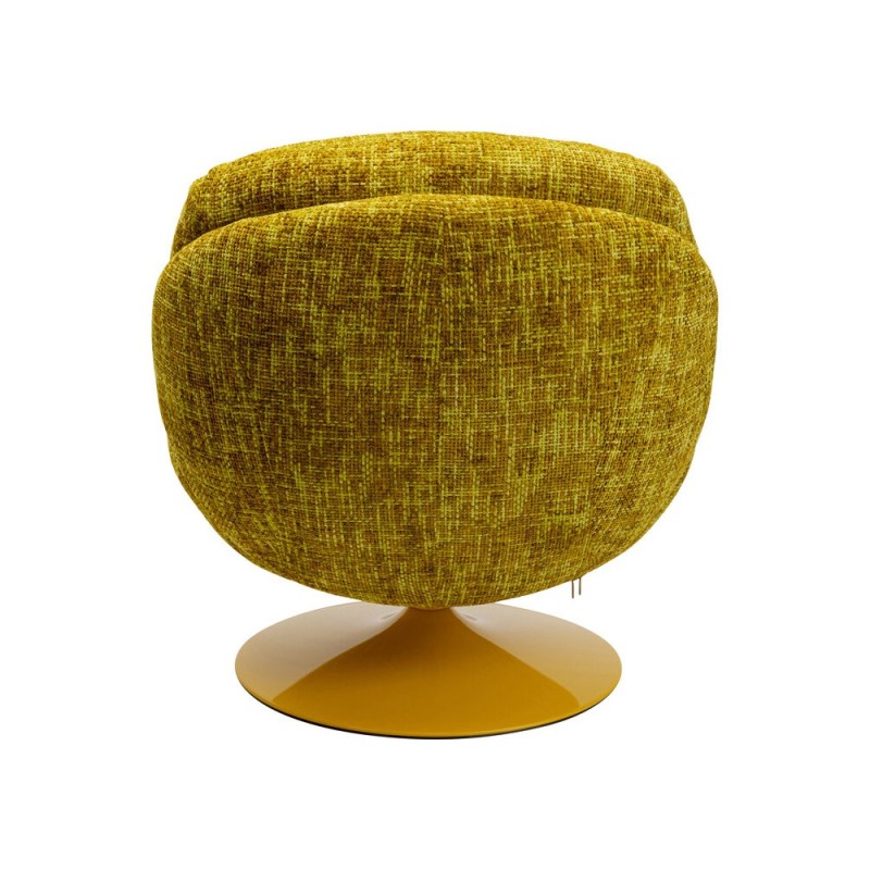 Fotoliu rotativ Cosy, metal, poliester, galben, H.84 cm, 70678