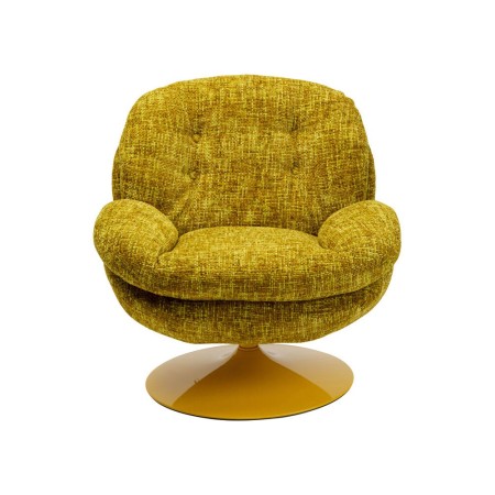 Fotoliu rotativ Cosy, metal, poliester, galben, H.84 cm, 70678