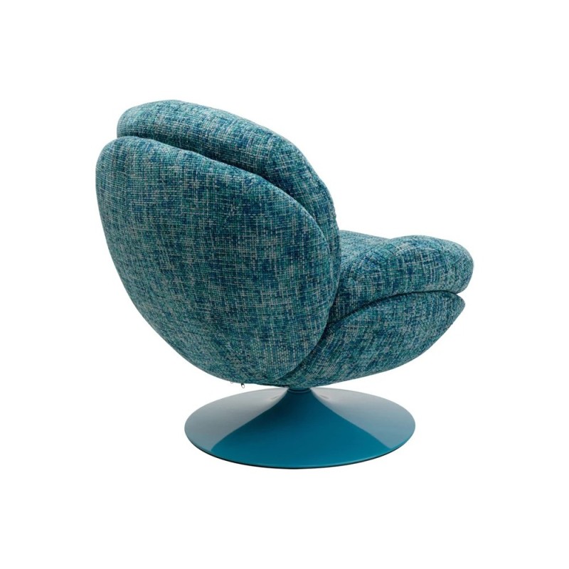 Fotoliu rotativ Cosy, metal, poliester, albastru, H.84 cm, 70679