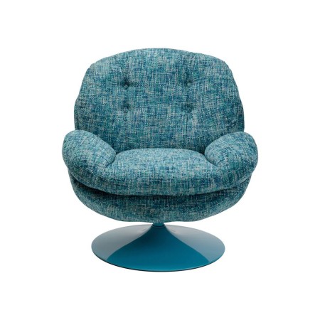 Fotoliu rotativ Cosy, metal, poliester, albastru, H.84 cm, 70679