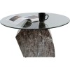 Masuta de cafea Rocky, metal, sticla securizata, gri, D.90 cm, 70702