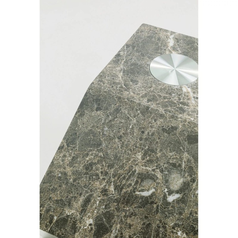 Masuta de cafea Rocky, metal, sticla securizata, gri, D.90 cm, 70702