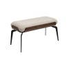 Bancheta Marc, metal, fibra, spuma, lemn, bej, L.95 cm, 70749