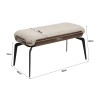 Bancheta Marc, metal, fibra, spuma, lemn, bej, L.95 cm, 70749