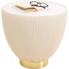 Masuta laterala Vegas, metal, MDF, ceramica, alb/bej, D.47 cm, 70806