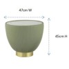 Masuta laterala Vegas, metal, MDF, ceramica, alb/bej, D.47 cm, 70806