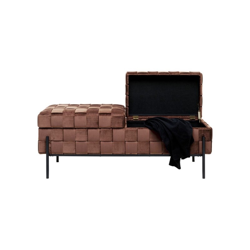 Bancheta Weave Mocca, metal, poliester, maro, L.121 cm, 70931