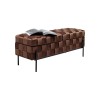 Bancheta Weave Mocca, metal, poliester, maro, L.121 cm, 70931