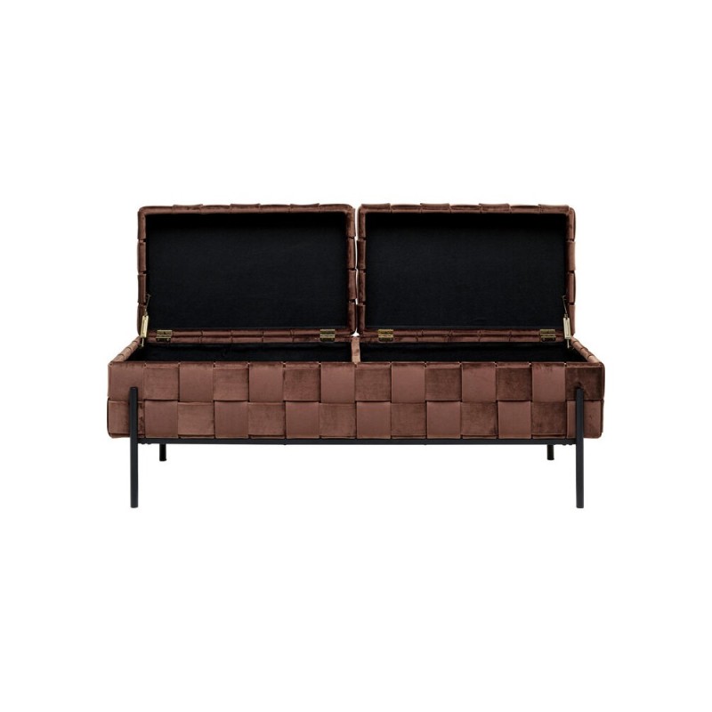 Bancheta Weave Mocca, metal, poliester, maro, L.121 cm, 70931