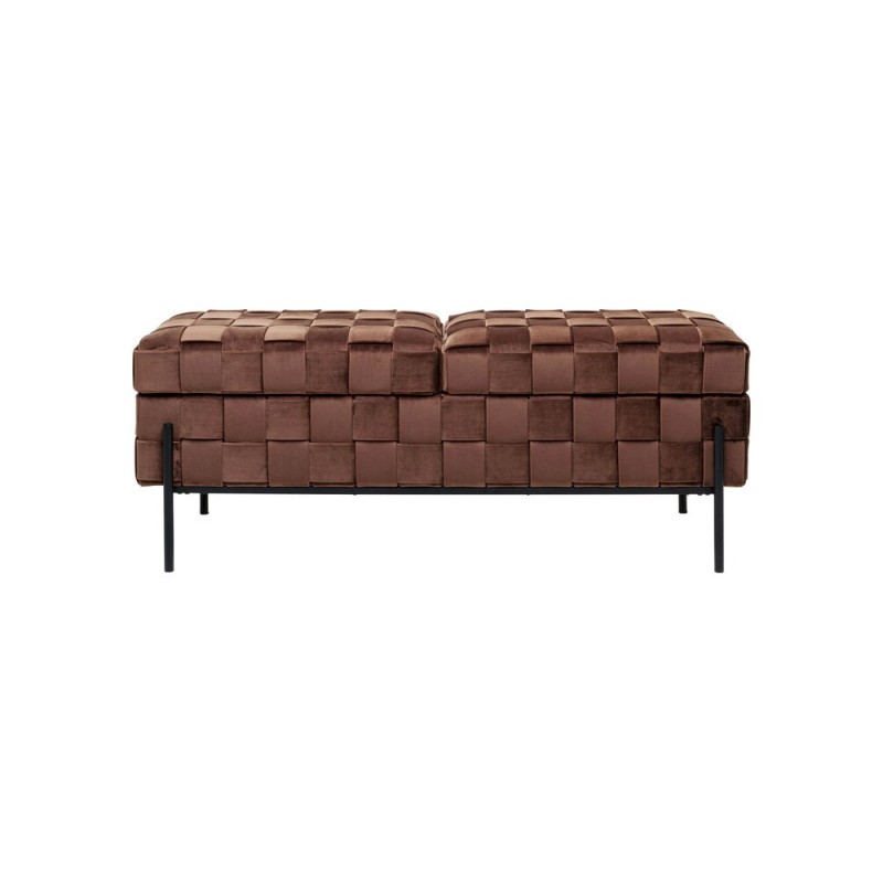 Bancheta Weave Mocca, metal, poliester, maro, L.121 cm, 70931
