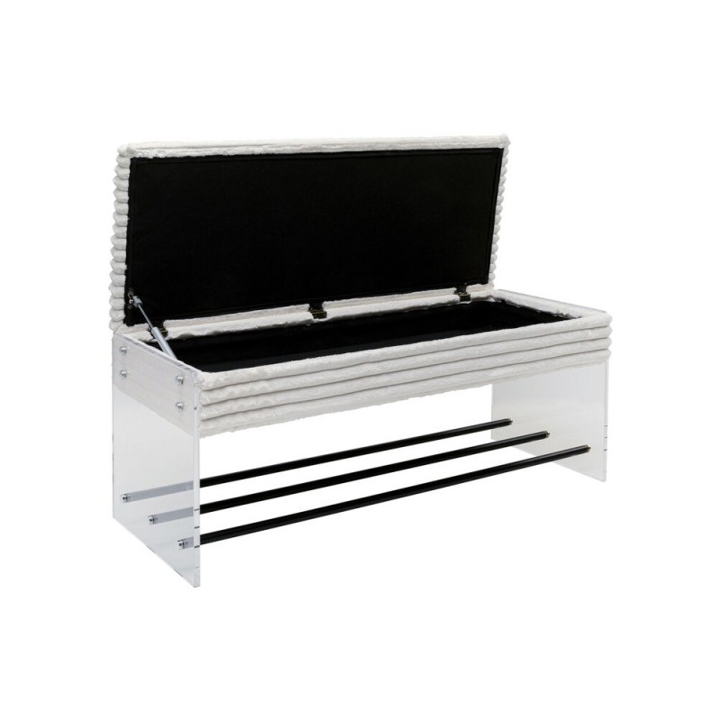 Bancheta Inside, metal, MDF, plastic, poliester, alb, L.103 cm, 70932